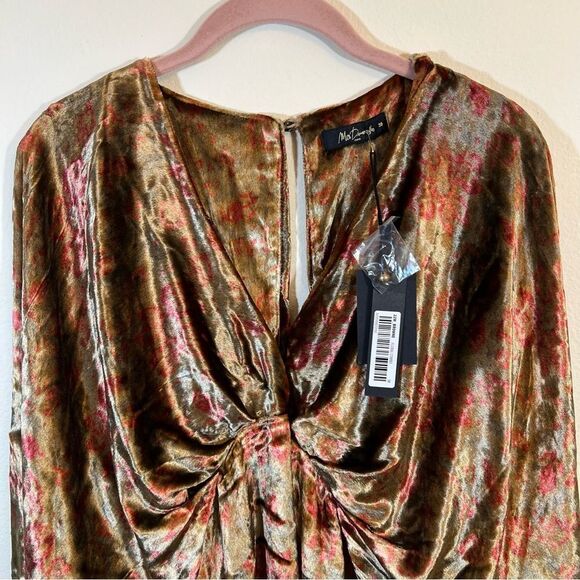 Anthropologie Mes Demoiselles V-Neck Velvet Batwing Dress Medium NWT - Picture 4 of 16